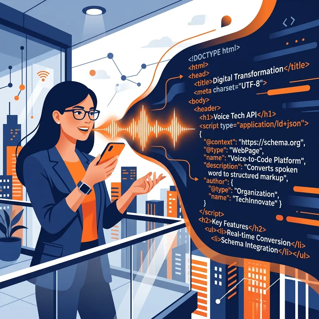 Voice Search Waveform Turning into Schema Code